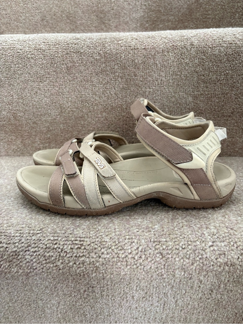 Teva Women's Neutral Multi-Strap Outdoor Sandals - Beige/Taupe